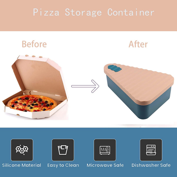 Compact pizza storage with 2 trays, easy to clean and reusable food container