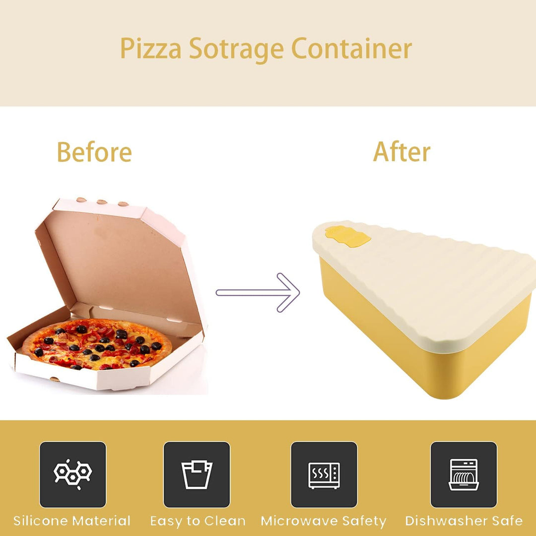Silicone pizza storage container, expandable for leftover slices, kitchen organizer