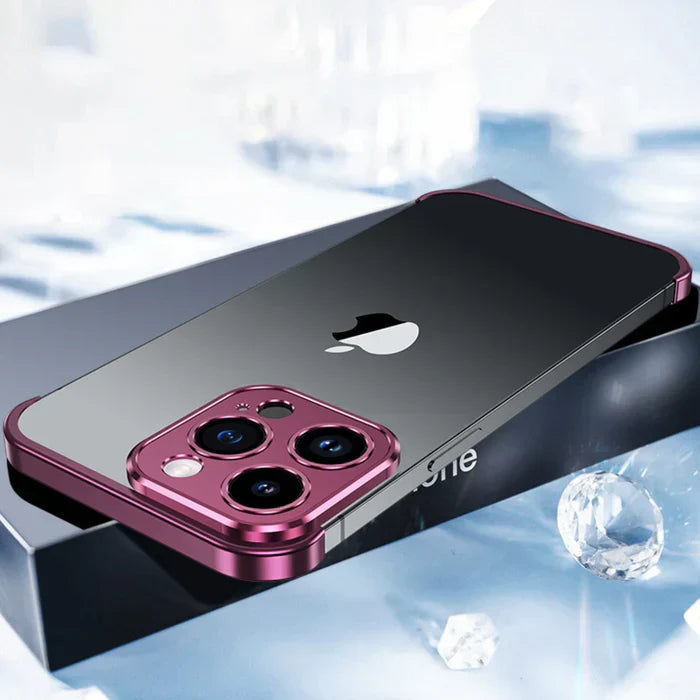 Hand holding an iPhone with a StealthShield shockproof case, demonstrating comfortable grip