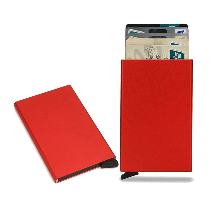 Elegant metal men's wallet, featuring RFID protection for credit and debit cards