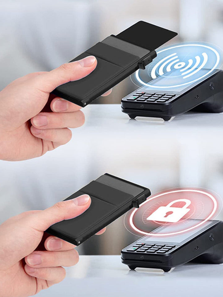 Secure credit card holder, slim profile, perfect for travel protection from RFID