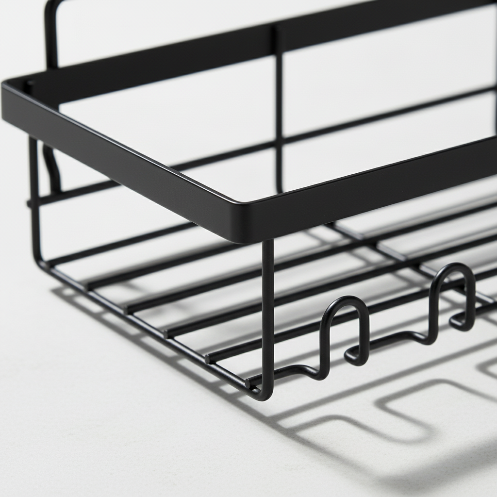 Elegant set of two minimalist wall shelves in matte black, perfect for modern home decor