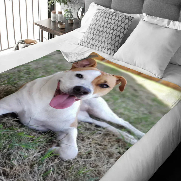 Unisex personalized photo blanket, custom printed with your favorite images. Perfect fleece memory keepsake home decor.