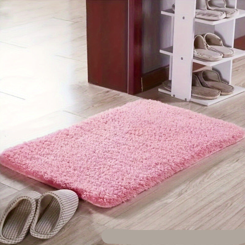Luxury home bath mat, super soft, non-slip, absorbent, perfect for modern bathrooms.