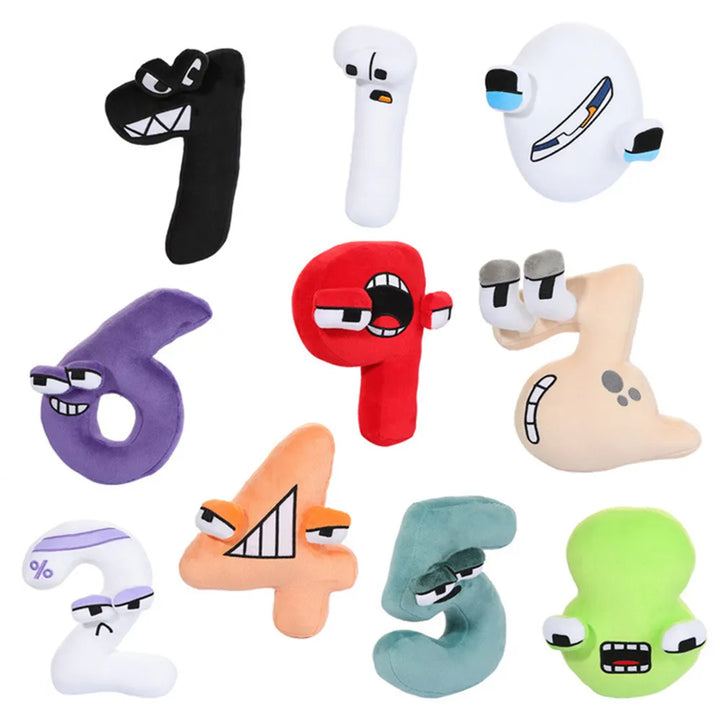 Soft plush number toy set for toddlers, perfect for learning numbers 1-10 & counting skills.