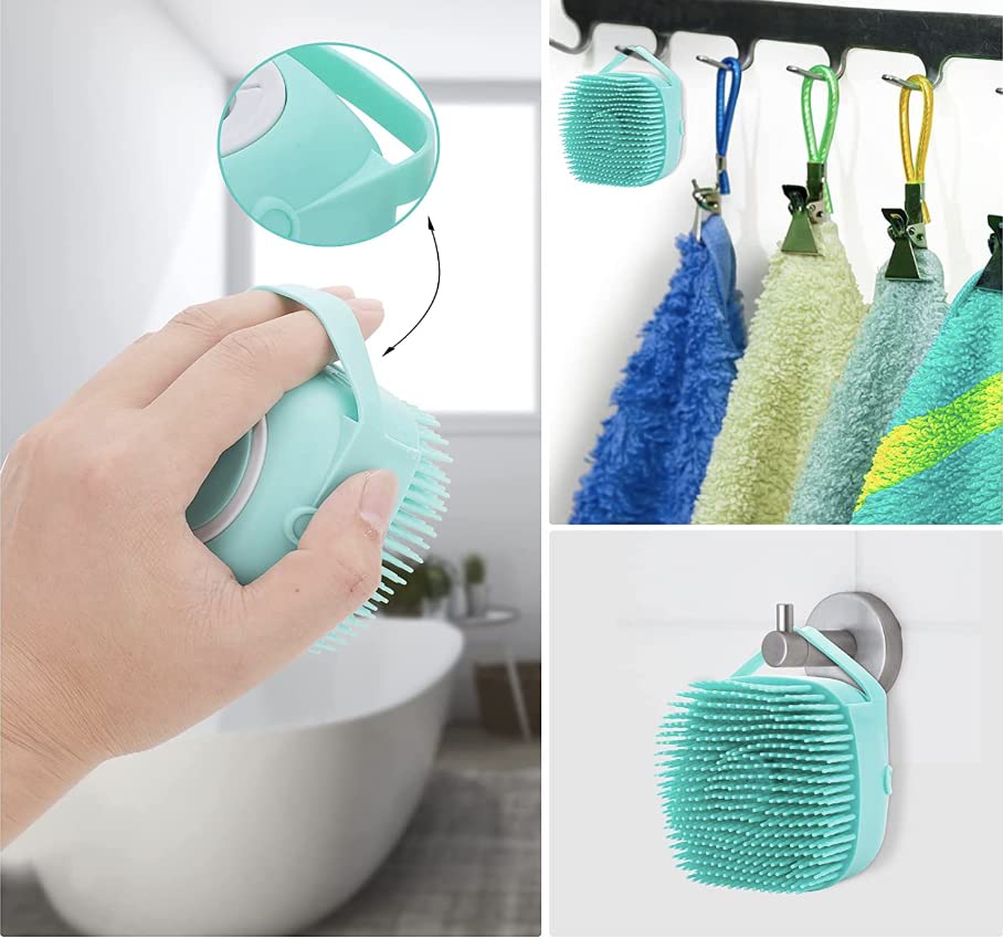 Soft-bristled silicone pet brush for stress-free dog baths and cat grooming sessions