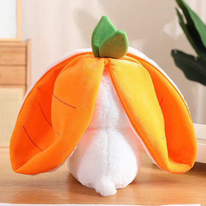 Hypoallergenic plush bunny, safe and soft cuddle toy for babies.