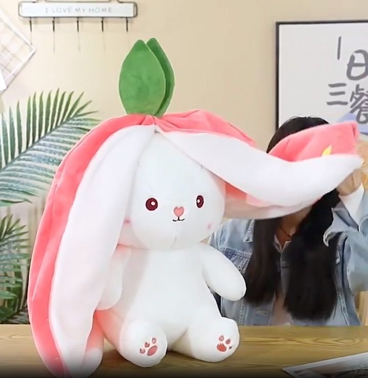 Adorable stuffed bunny, a charming decorative piece and playmate.