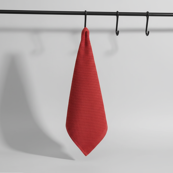 Versatile premium cotton cleaning towel in use, demonstrating its absorbent and quick-dry properties