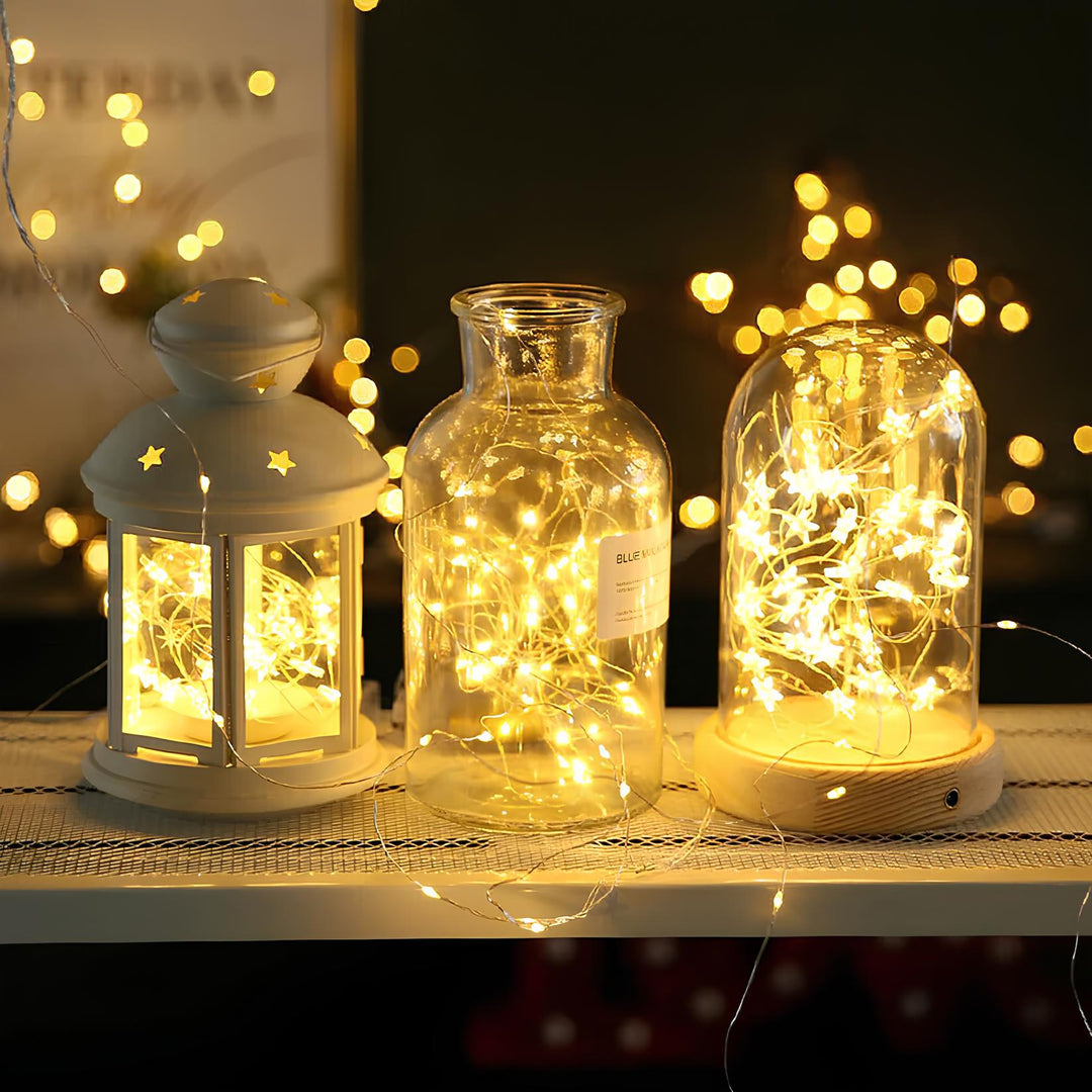 Waterproof fairy lights with soloar panel for eco-friendly garden lighting