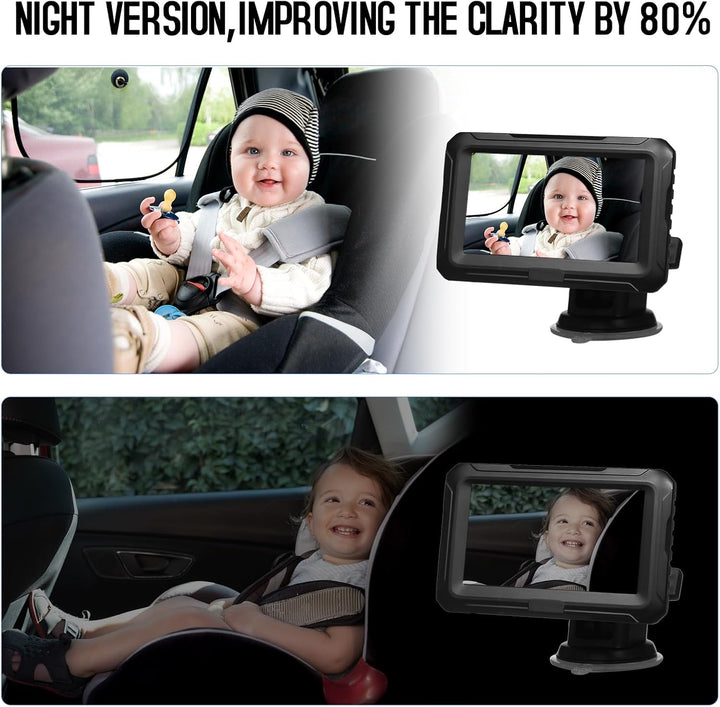 Rearview camera system for baby, Solvian 1080P with 4.3'' screen, clear view of infant.