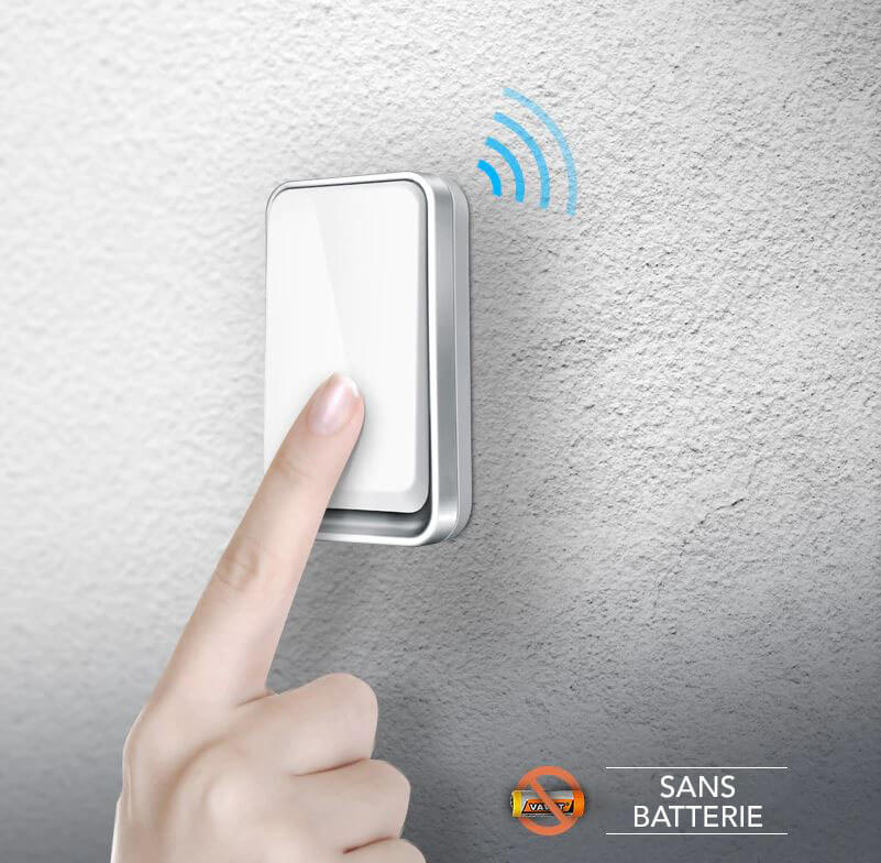 Weatherproof Sonivo smart door chime, no batteries needed, easy install.