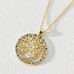 Round Colourful Zircon and Tree of Life