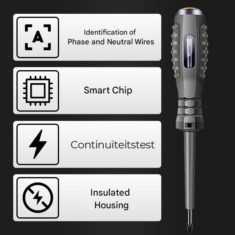 SparkPro electrical safety tool: non-contact voltage detector & magnetic tip screwdriver for secure home repair.