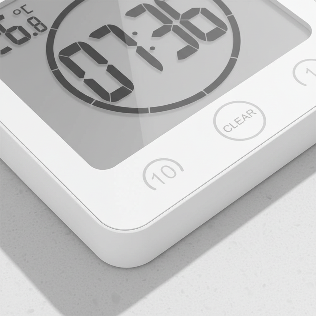 Eco-friendly bathroom accessory: SplashClock digital timer with strong suction cup for showers