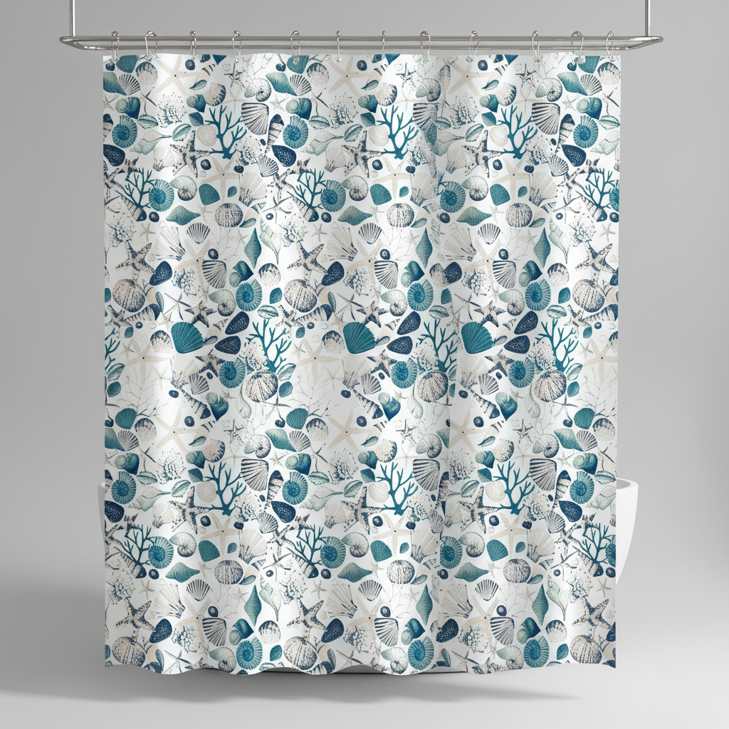 Unisex shower curtain by SplashDot, made from high-quality, quick-dry polyester