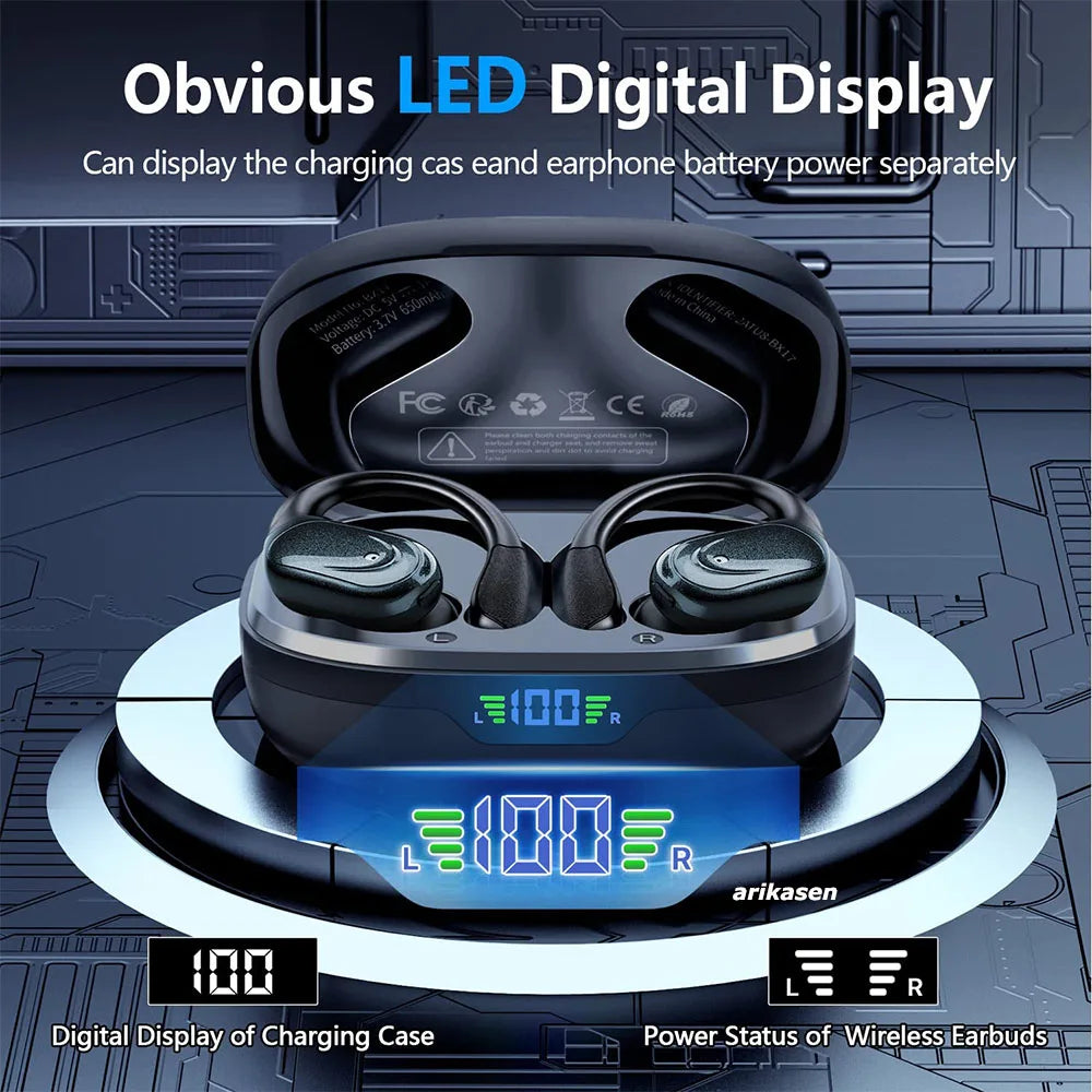 Sport Earbuds with Mic, LED Case & 75H Playback