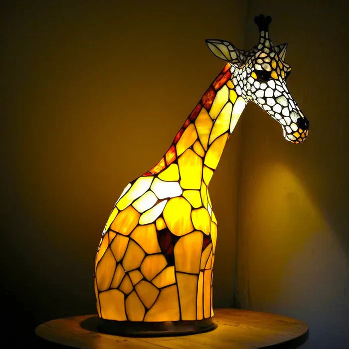 Stained glass frog table lamp, whimsical animal decor, unique accent lighting
