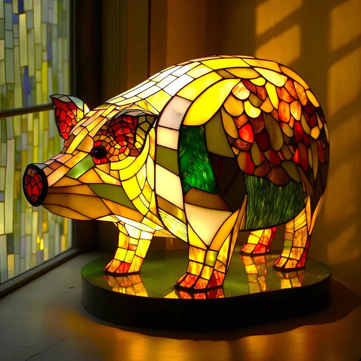 Stained glass peacock table lamp, colorful decorative lighting for any room