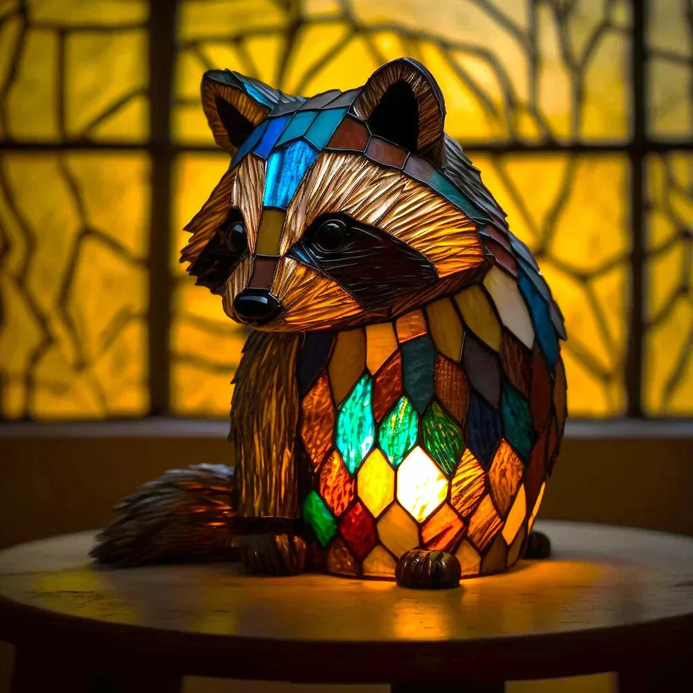 Stained glass butterfly desk lamp, artistic and colorful accent lighting