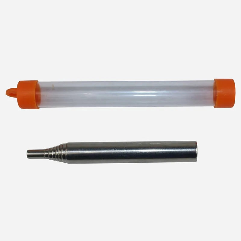 Stainless steel survival blowpipe for easy fire starting during outdoor camping & hiking.