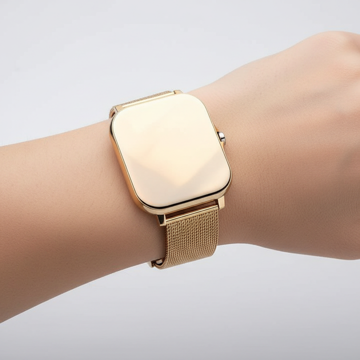 Unboxing a StyleTrack smartwatch, showcasing premium packaging.