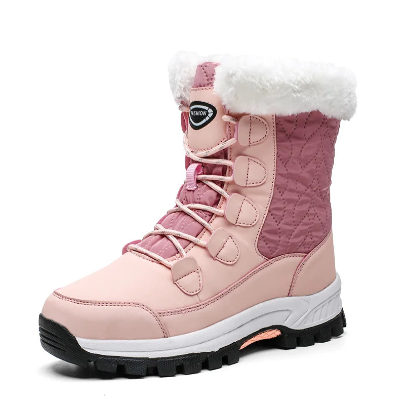 Women's Aurora mid-calf snow boots. Cozy, warm, and comfortable winter footwear for stylish protection.