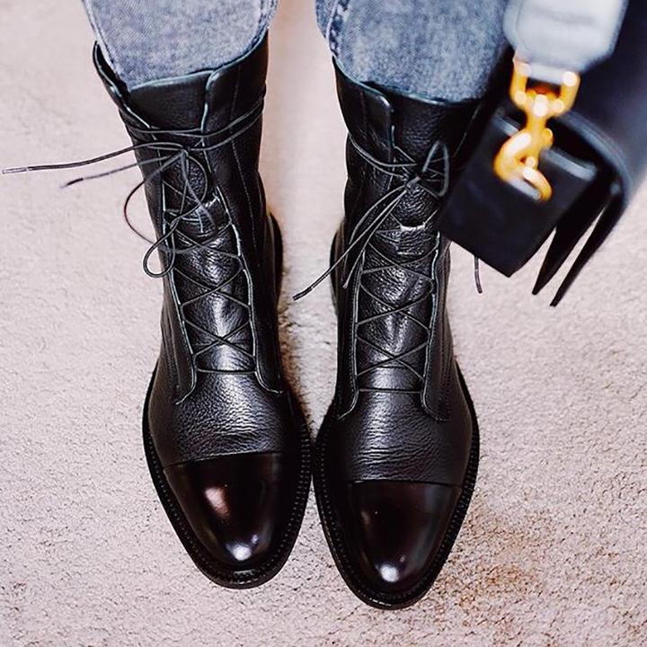 Elegant brown lace-up high boots for women, Liana, offering comfort and versatile style.