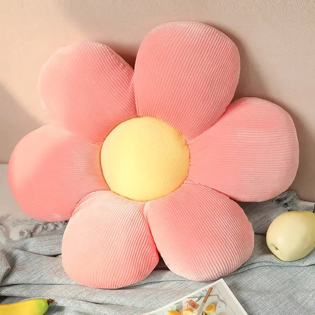 Soft floral plush cushion, cozy and unique home decor.