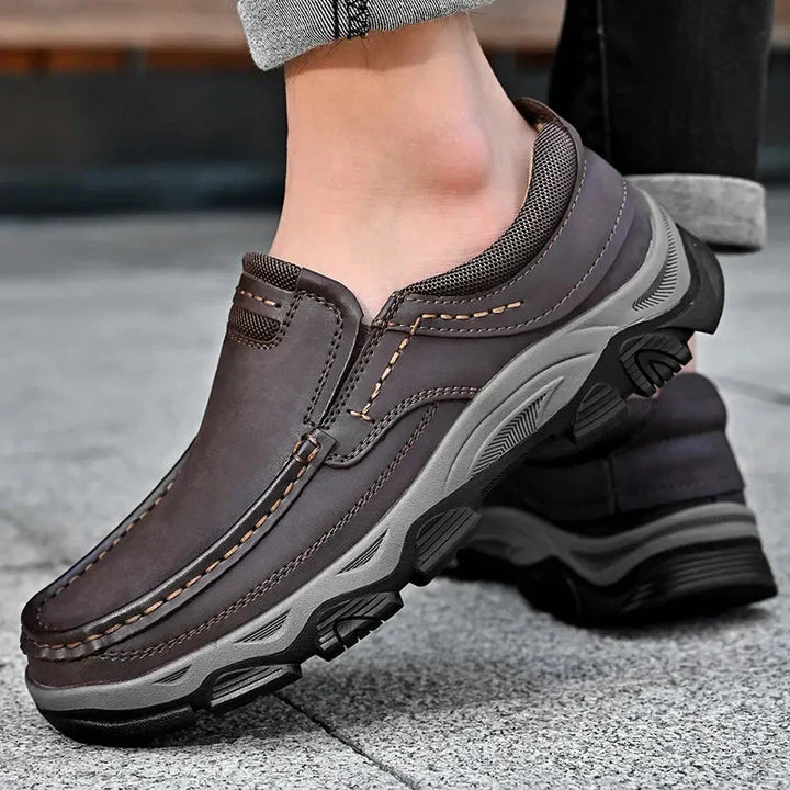 Men's comfortable brown orthopedic footwear, designed for maximum support and all occasions.