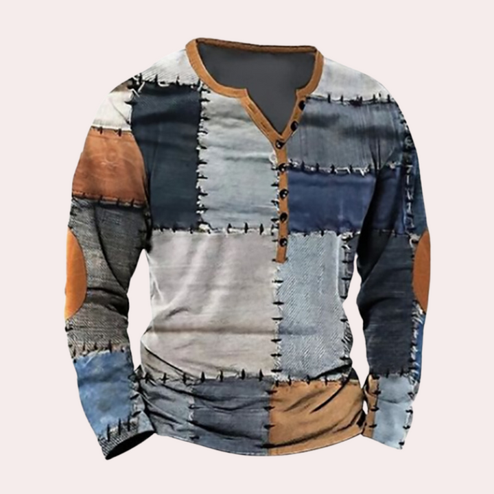 Casual men's vibrant Luca sweatshirt. Stylish & comfortable long-sleeve, round-neck pullover, ideal for everyday wear.