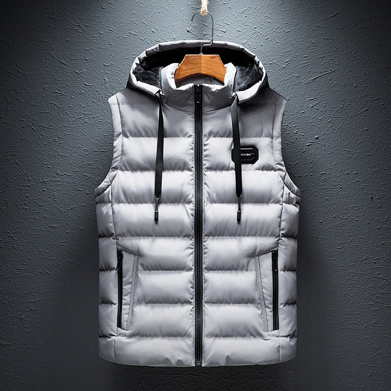 Luxe gray women's padded vest for autumn. Versatile fall outerwear gilet, perfect for casual everyday style.