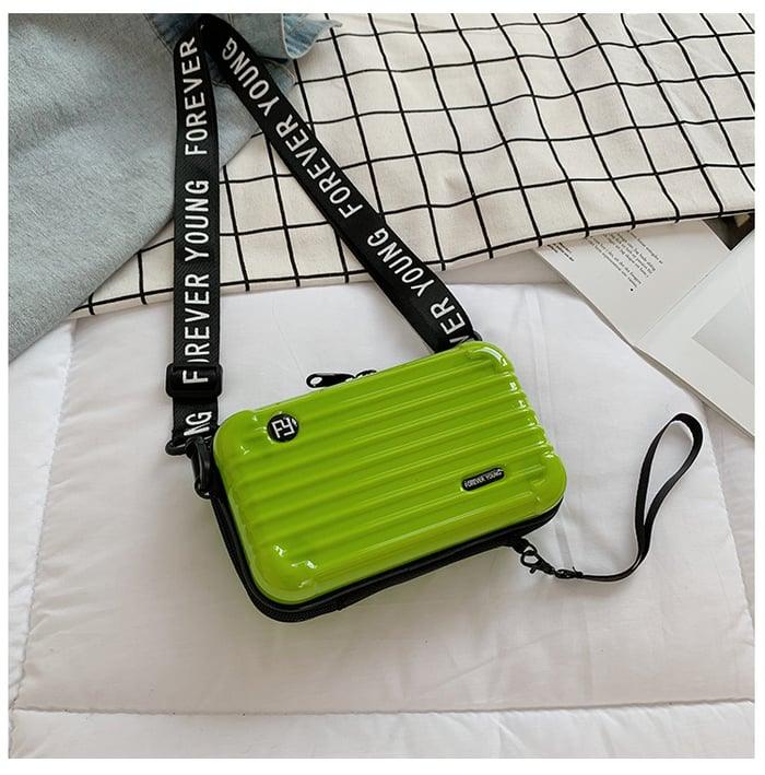 Multi-purpose women's mini bag, functions as a stylish shoulder, crossbody, or travel accessory.