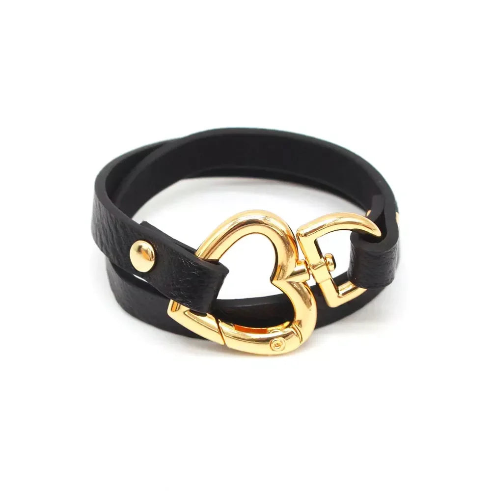 Women's elegant multi-color leather wrap bracelet, ethnic boho chic fashion, adjustable wrist accessory.
