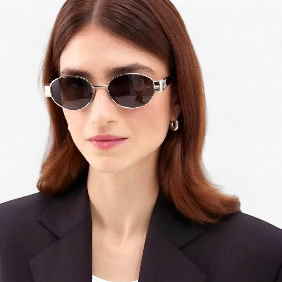 Gold frame women's polarized sunglasses for UV protection & glare reduction. Essential eyewear for summer & travel.