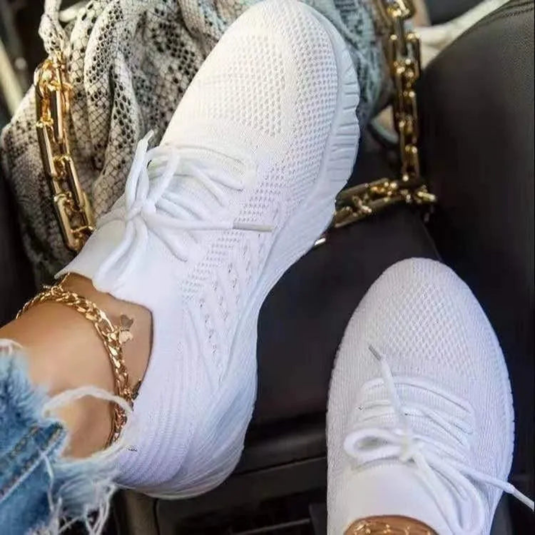 Trendy women's breathable chunky sneakers. Secure lace-up closure ensures fashion-forward look & comfortable walking.