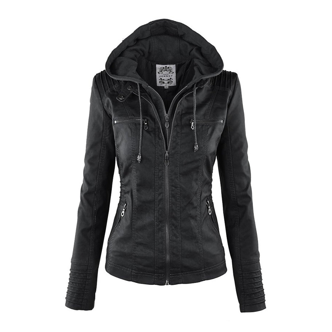 Modern women's lightweight summer jacket, featuring a stylish design and a practical detachable hood.