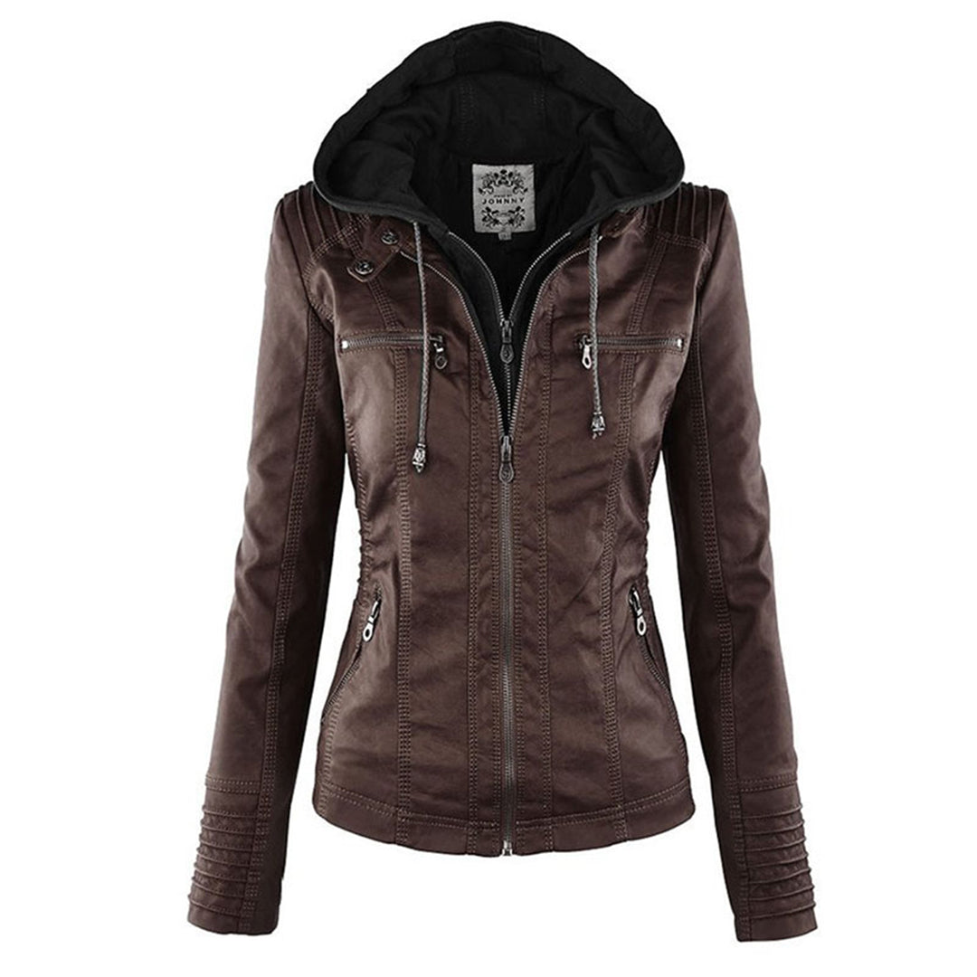 Chic women's versatile summer jacket with a detachable hood, ideal for fashion-forward ladies.
