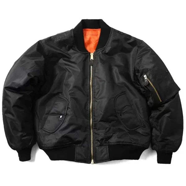 Smooth finish women's windproof bomber jacket, a sleek casual coat for stylish weather protection.
