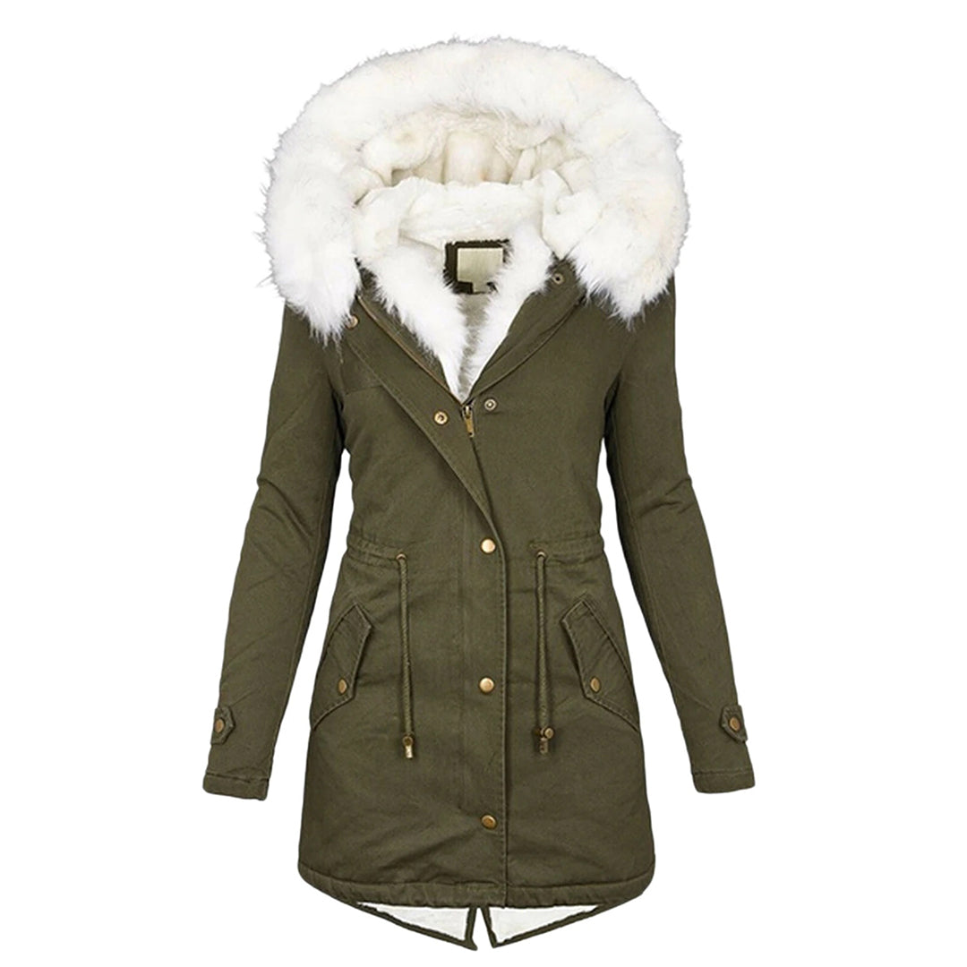 Premium women's warm winter coat, durable & comfortable, suitable for all cold weather conditions.