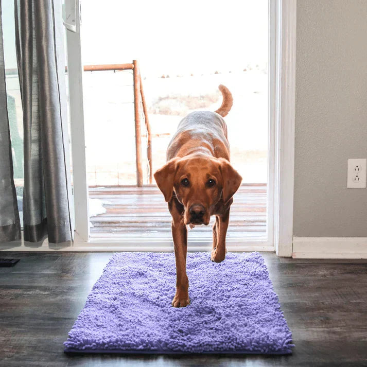 Clean muddy paws easily with this washable, super absorbent PawMat dog mat. Ultimate floor protector.
