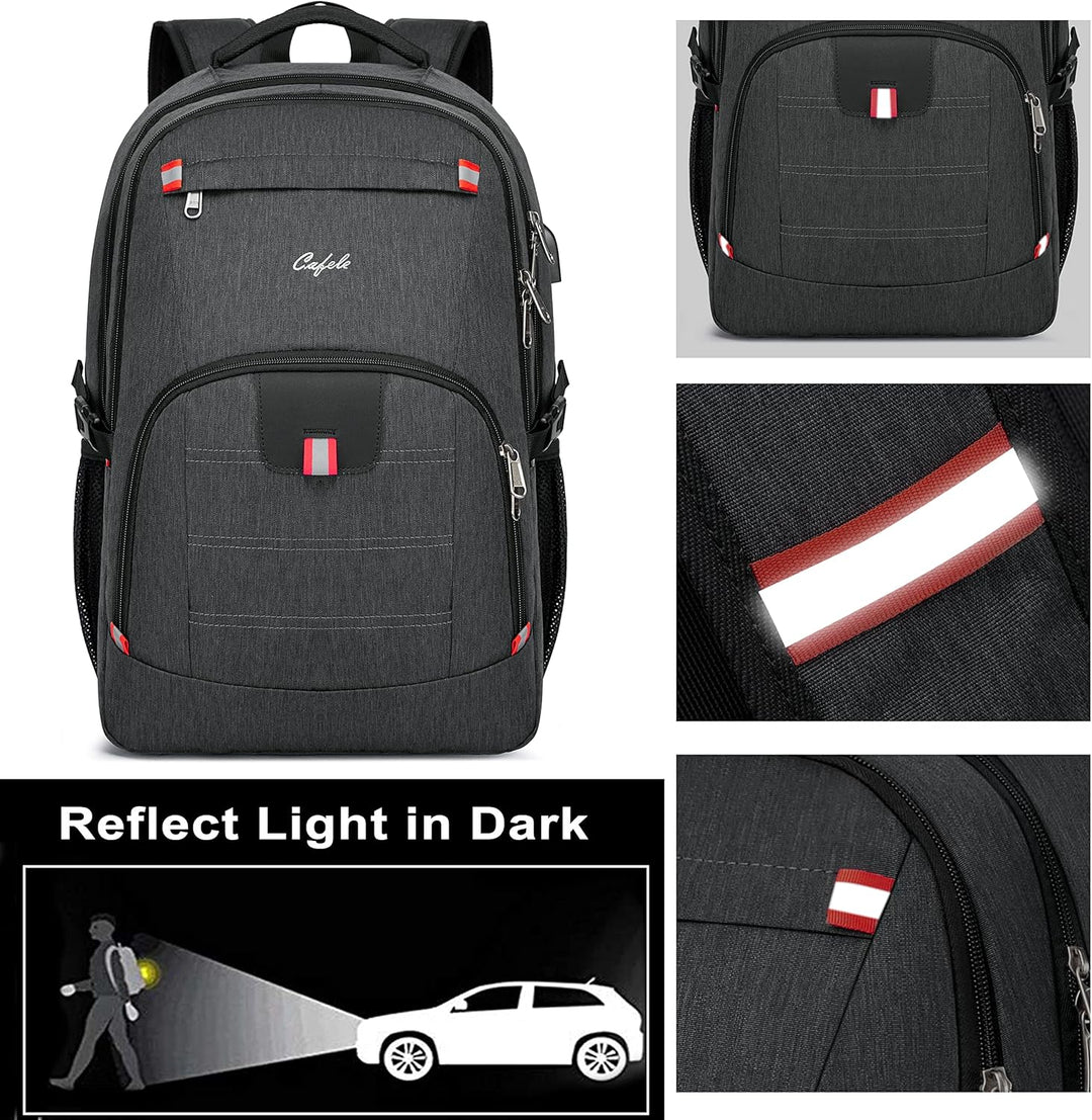 Water-resistant school backpack with USB charging and anti-theft pocket, designed for comfort