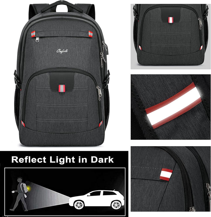 Water-resistant school backpack with USB charging and anti-theft pocket, designed for comfort