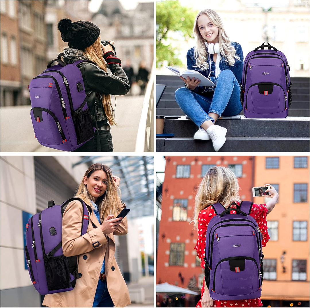 Durable unisex school backpack, water-resistant with USB port, ideal for daily commute