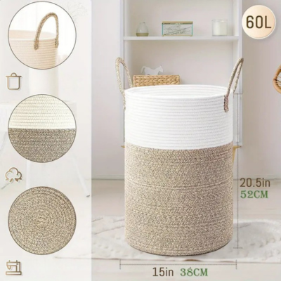 Portable TidyLoop folding round laundry basket, ideal for space-saving storage of clothes and items
