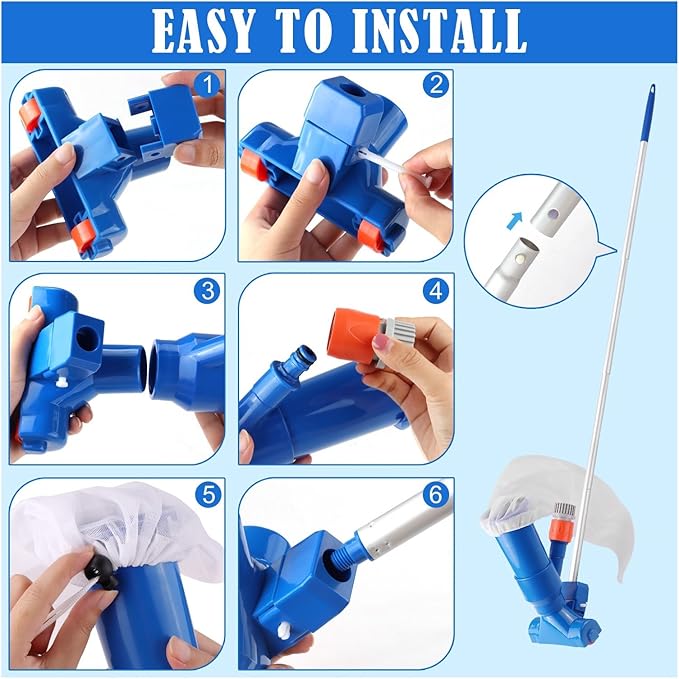 Effortless pool maintenance with this manual vacuum cleaner. Ideal for debris removal in spas.