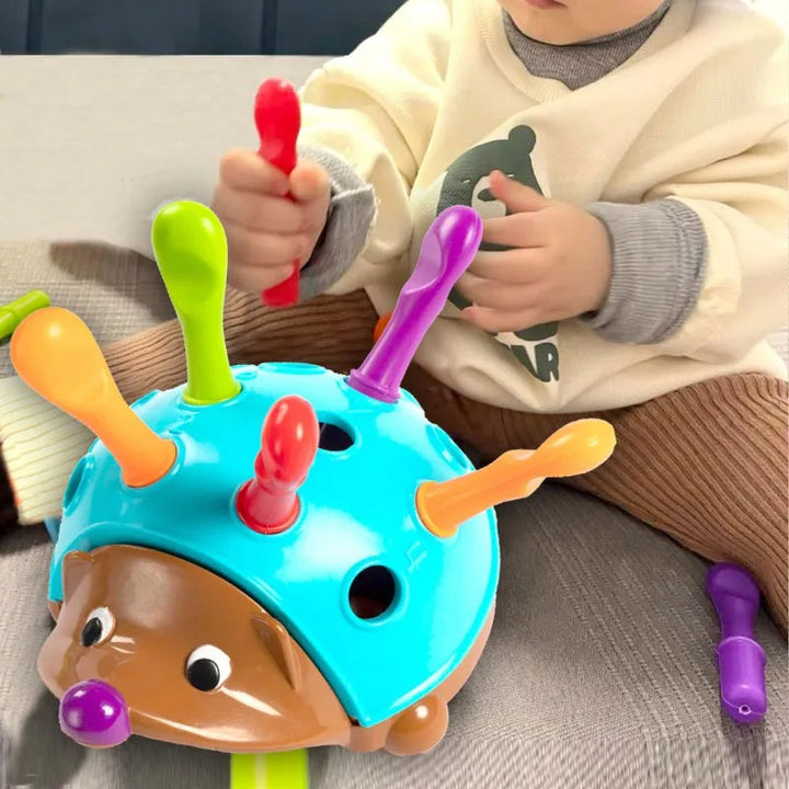 Educational hedgehog sensory toy, ideal gift for toddlers. Develops fine motor skills, great for preschool learning.