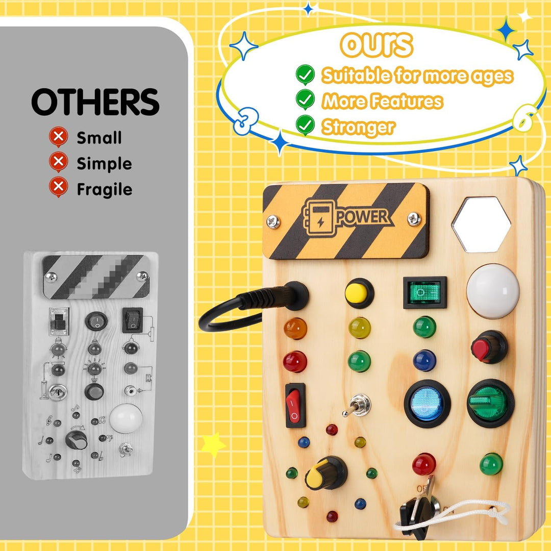 Kids activity: Toddler Montessori LED Pegboard for developing fine motor skills and cognitive abilities. Educational toy.