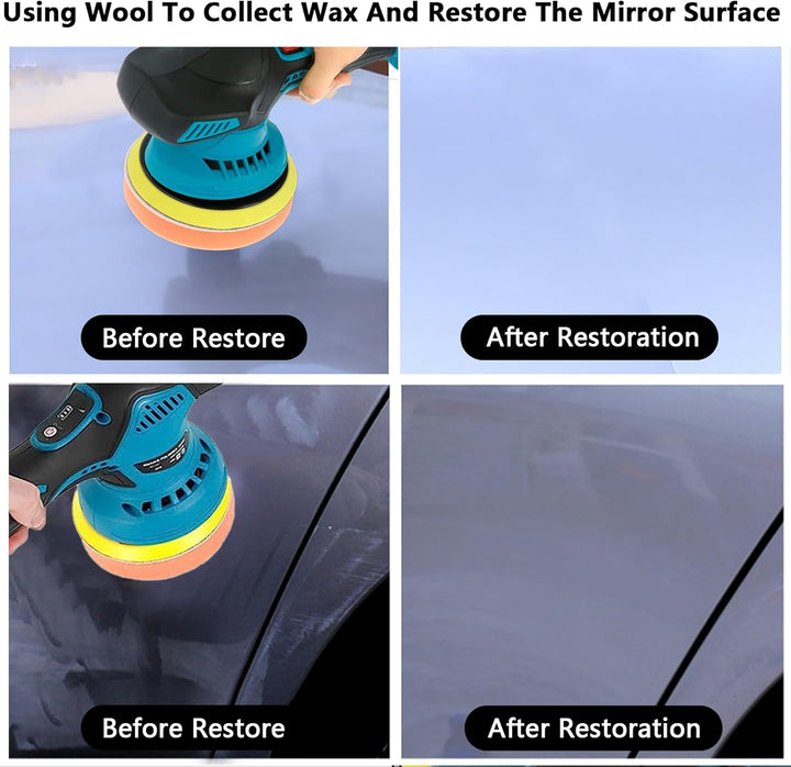 Torvex dual battery cordless car polisher with comfortable grip, perfect for home detailers