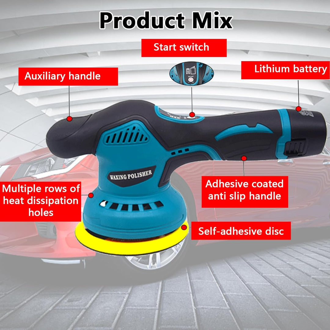 Torvex power tool: cordless car polisher with long-lasting dual batteries